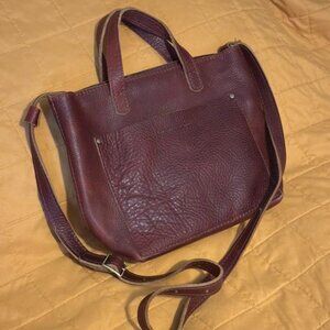 Portland Leather Goods Mini Crossbody Tote in Cinnamon Bear